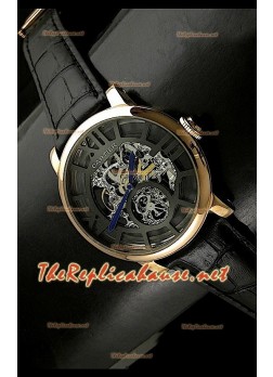 Mens Ronde De Cartier Replica Watch in Gold Casing - 43MM