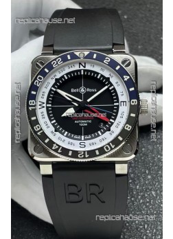 Bell and Ross BR03 GMT Compass Blue/Black Bezel Swiss Replica Watch 