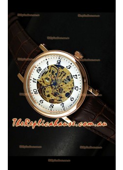 Breguet Classique Japanese Automatic Watch in Gold Skeleton Dial - Arabic Hour Numerals
