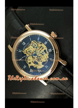 Breguet Classique Japanese Automatic Watch in Gold Skeleton Dial - Arabic Hour Numerals