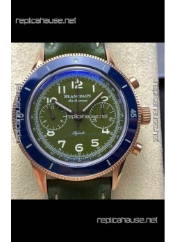 Blancpain Air Command Rose Gold Casing Blue Bezel Super Clone Watch 