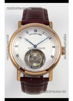 Breguet Classique Tourbillon Rose Gold Roman Dial Super Clone Watch 