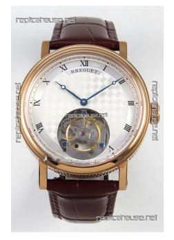 Breguet Classique Tourbillon Rose Gold Roman Dial Super Clone Watch 