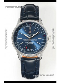 Navitimer Automatic 36 Navy Blue Dial Steel Casing Super Clone Watch 