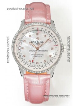 Navitimer Automatic 36 Pearl Dial Steel Casing Super Clone Watch 