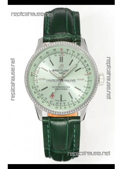 Navitimer Automatic 36 Green Dial Steel Casing Super Clone Watch 