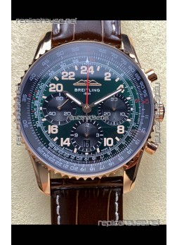Breitling Navitimer B02 Rose Gold Green Dial Swiss Replica Watch  