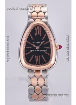 Serpenti Seduttori Black Dial Two Tone Rose Gold Casing Super Clone Watch