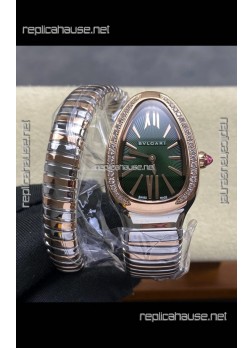 Serpenti Two Tone Green Dial Super Clone Replica Watch