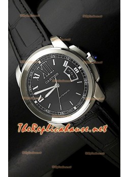 Calibre De Cartier Swiss Automatic Watch in Black Dial