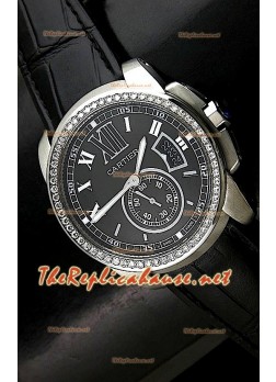 Calibre De Cartier Japanese Replica Watch in White Dial