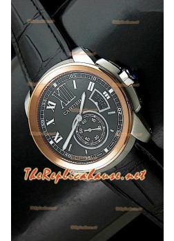 Calibre De Cartier Japanese Replica Watch in Two Tone Casing