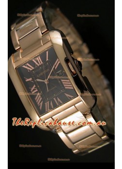 Cartier Tank Anglaise Mid Sized Swiss Watch Pink Gold - 1:1 Mirror Replica Watch