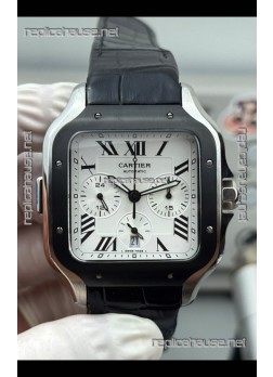 Cartier Santos XL DLC Coating White Dial 43MM Swiss Replica Watch 