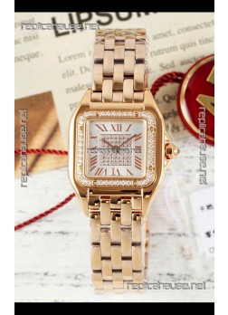 PANTHERE de Cartier 22mm Diamonds Dial Rose Gold Super Clone Watch