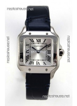 Cartier Santos Swiss Quartz 27MM Steel Leather Strap Super Clone Watch