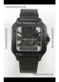 Santos De Cartier Super Clone Watch in Skeleton Dial PVD MLF Coating