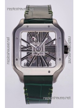 Santos De Cartier Super Clone Watch in Skeleton Dial Steel Case