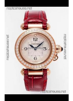 Pasha De Cartier Rose Gold Casing Watch 30MM Super Clone Watch 