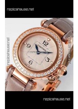 Pasha De Cartier Rose Gold Casing Watch 30MM Super Clone Watch 