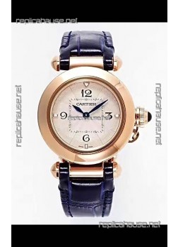 Pasha De Cartier Rose Gold Casing Watch 30MM Super Clone Watch 