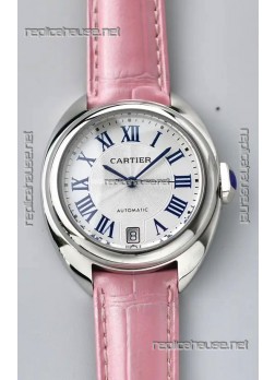 Cle De Cartier 40MM Automatic Super Clone Watch Pink Strap