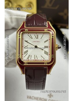 Santos Dumont 31MM Yellow Gold White Dial Super Clone Watch 