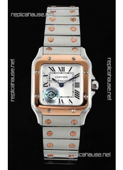 Cartier Santos Swiss Quartz 27MM Two Tone Super Clone Watch