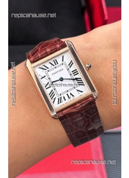 Cartier Tank Solo 27mm Rose Gold Swiss Quartz Super Clone Watch 
