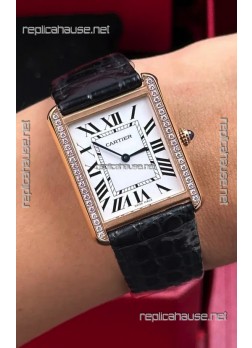 Cartier Tank Solo 27mm Rose Gold Swiss Quartz Super Clone Watch 