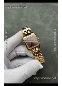 PANTHERE de Cartier 27MM Red Dial Diamonds Super Clone Watch 