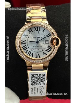 Ballon De Cartier Automatic 33MM Rose Gold Super Clone Watch 