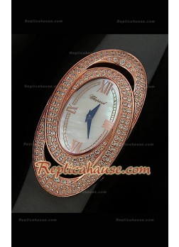 Chopard Xtravagza Rose Gold Ladies Watch in Grey Strap