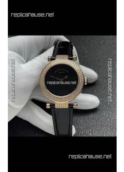 Franck Muller Double Mystery Swiss Quartz Watch in Gold Diamonds Casing