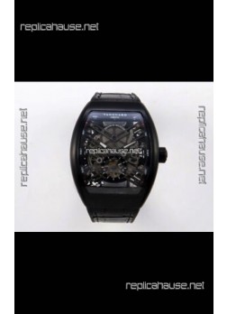 Franck Muller V45 Tourbillon Skeleton DLC Super Clone Watch 