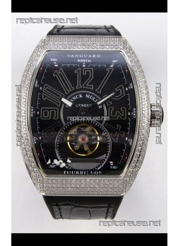 Franck Muller V45 Tourbillon Stainless Steel Diamonds Super Clone Watch 