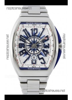 Franck Muller Vanguard Yachting V45 Stainless Steel White Dial Swiss Replica Watch