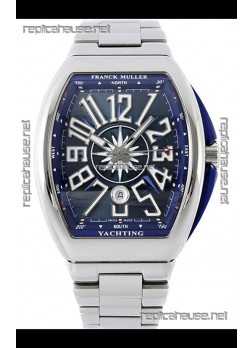 Franck Muller Vanguard Yachting V45 Stainless Steel Blue Dial Swiss Replica Watch