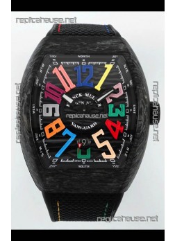 Franck Muller Super Clone Vanguard V45 Racing Carbon Watch in Nylon Strap