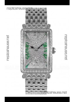 Franck Muller Long Island Stainless Steel Diamonds Swiss Replica Watch 