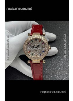 Franck Muller Double Mystery Swiss Quartz Watch in Gold Diamonds Casing