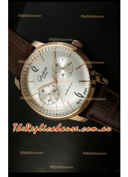 Glashuette Senator Japanese Replica Watch in 18K Pink Gold Case