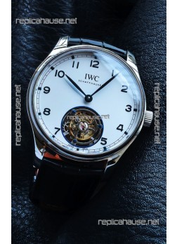 IWC Portuguese Tourbillon Steel Case White Dial Super Clone Watch 