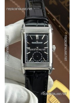Jaeger LeCoultre Reverso Tribute Duoface Black/Steel Dial Super Clone Watch 