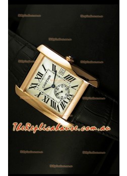 Cartier Tank Anglaise Japanese Replica Watch 34MM - White Dial Pink Gold 