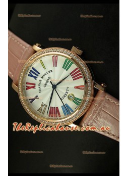 Franck Muller Master of Complications Liberty Japanese Watch in Pink Strap
