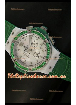 Hublot Big Bang 34MM Ladies Tutti Frutti Edition in Green Strap