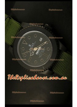 Rolex Submariner STEALTH MK IV Edition Swiss Replica Watch in Green Strap
