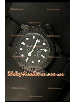 Rolex Submariner STEALTH Edition Swiss Replica in Black Strap