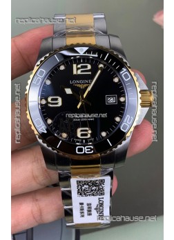 Longines HydroConquest Black Dial Two Tone Super Clone Watch 